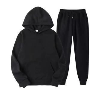 Survêtement décontracté à capuche en molleton avec logo personnalisé, 100 % coton, écologique, anti-humidité, vêtements de sport actifs pour la gym - Product Image 1