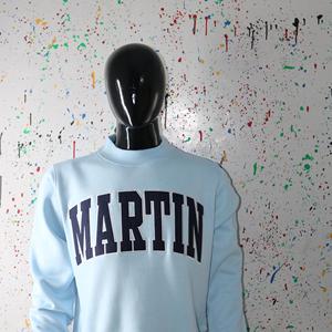 Sudadera MARTIN SKY BLUE con cuello alto, 100% azul marino, con apliques bordados, cuello ancho, CLUSH SPORTS - Product Image 5