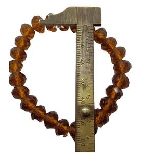 Bracelet rond à facettes en pierre d'obsidienne orange Feng Shui fait à la main pour hommes et femmes, taille 8-10 mm, bijoux de mode énergétiques - Product Image 1