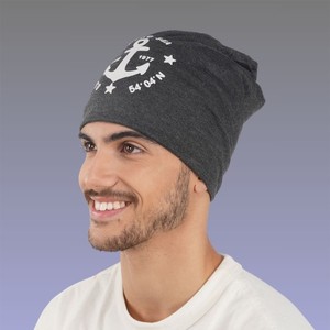 New Custom Nautical Anchor Print <b>Beanie</b> 56-58CM Unisex Casual Winter Outdoor High Quality Heat Transfer Printing 100% Acrylic - Product Image 4