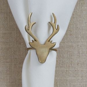 Modern Aluminum Reindeer Napkin Rings Designed for Stylish Christmas <b>Party</b> <b>Table</b> Decoration Home Dining - Product Image 4