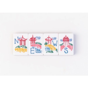 Tuiles de Mahjong américaines en acrylique, motif en bois à 4 couches, ensemble portable, jeu classique - Product Image 3