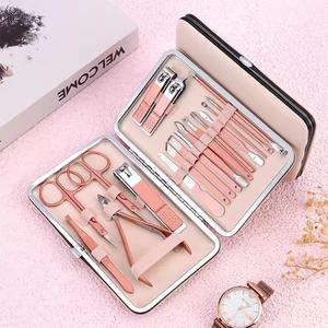 7 in 1 Professional Durable Stainless Steel <b>Nail</b> Kit Manicure Tools Set with Portable <b>Case</b> Pink Classic Style for Adult - Product Image 4