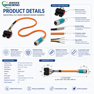 Rangkaian Kabel Kontrol Terproteksi Khusus PLC Servo Sensor Harness Industri OEM - Product Image 3