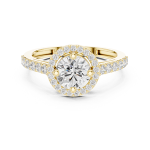 <b>MOON</b> JEWELRS 14K Moissanite Bridal <b>Ring</b> in Classic Halo Design - Product Image 5