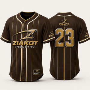 เสื้อเบสบอลของผู้ชาย Ziakot เสื้อกีฬาสีดำแดงแขนสั้นลายทางด้านหน้าพอดีตัวปกติ - Product Image 6