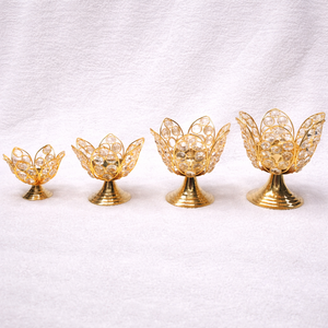 Antique Brass Lotus Diya Handcrafted Decorative <b>Oil</b> <b>Lamp</b> Luxury Pooja Multi-Size Available for Home Decor Diwali Wedding - Product Image 1