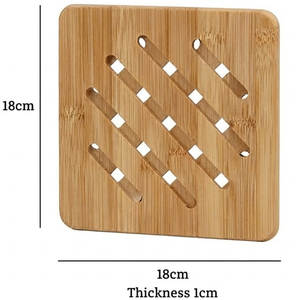 Natural Bamboo Trivet Mat Set Handmade Heat Trivets for Hot Dishes Pot Durable Table Protector for Dining and Kitchen Use - Product Image 3