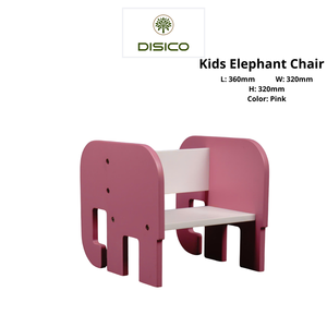 Silla Infantil de Madera con Forma de Elefante Rosa, Respaldo Sólido, Diseño Moderno para Niños - Product Image 5