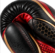 Guantes de Boxeo de Cuero Negros y Rojos al por Mayor, Guantes de Entrenamiento Personalizados con Correa de Gancho y Bucle para la Muñeca, Absorción de Humedad para Artes Marciales Unisex - Product Image 4