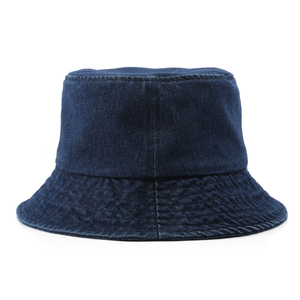 High Quality Solid Distressed Denim Fabric Bucket <b>Hat</b> with Embroidery Customized Logo 100% Cotton Breathable Four Seasons Unisex - Product Image 2