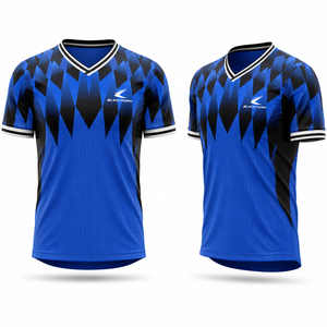 Maillot de football personnalisé sublimé pour homme, col en V, manches courtes, en polyester, avec technologie anti-transpiration et coupe athlétique - Product Image 4