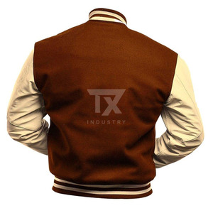 Wholesale Winter Old School Letterman <b>Baseball</b> <b>Jackets</b> <b>Men</b> Custom Knitted Breathable Cotton Woolen Fabric Plus Size Windproof - Product Image 4