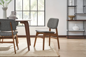 Ensemble de salle à manger 6 pièces style Mid-Century Modern, table en bois, chaises à dossier solide, meubles durables pour la maison - Product Image 3