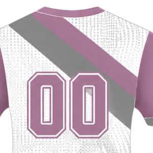Camiseta de Rugby de Manga Corta Color Malva, Blanco y Gris, Cuello Redondo, Diseño Gráfico, Ropa Deportiva de Alto Rendimiento, para Entrenamiento y Partidos - Product Image 4