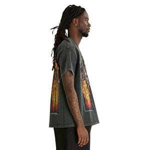 Camisetas de Manga Corta con Cuello Redondo Personalizadas para Hombre, Estilo Urbano, 240g, Algodón/Fibra de Bambú, Ecológicas, Transpirables, Estampadas - Product Image 4