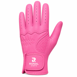 Guante de Golf RONAL SPORTS Rosa de Cuero Genuino para Mano Derecha, Antideslizante, Transpirable, con Correa de Muñeca Ajustable, Unisex - Product Image 1