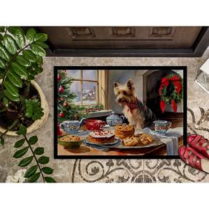 Nouveau paillasson de biscuits de Noël Silky Terrier antidérapant intérieur extérieur lavable pile basse 18H X 27W pour entrée ou porte d'entrée - Product Image 3