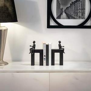 Porte-livres élégants en métal pour la décoration de la bibliothèque à domicile, améliorant l'organisation des étagères avec un design traditionnel élégant et durable, cadeau de mariage - Product Image 4