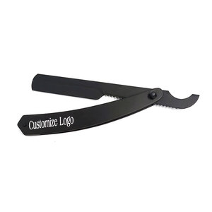 Rasoir turc Barber noir mat avec étui en cuir, rasoir droit à lame traversante, personnalisation du logo - Product Image 3