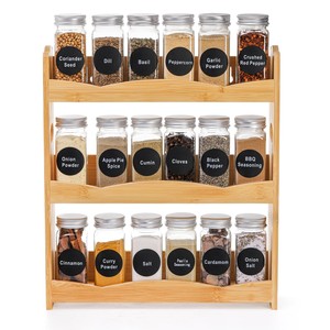 Bamboo Spice <b>Rack</b> Organizer 4-Tier Wall Mount <b>Kitchen</b> <b>Storage</b> Wholesale - Product Image 3