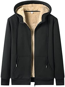Men <b>Fleece</b> Tracksuit Set <b>Hooded</b> Zip Up <b>Jacket</b> And Jogger Pants Sherpa Lined Winter Casual Sportswear Solid Gray Full Sleeve - Product Image 4