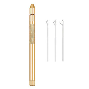 100% Stainless Steel Lightweight Reusable Hair Extension Pliers Loop <b>Needle</b> Hook Threader Wire <b>Beads</b> Device A+ Grade Hair Tools - Product Image 3