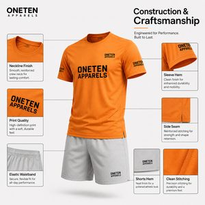 Ensemble uniforme de tennis d'été pour hommes : T-shirt de performance et short athlétique, impression sérigraphiée personnalisée, fournisseur OEM - Product Image 5