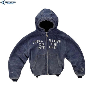 Sweat à capuche zippé surdimensionné épais en molleton 100 % coton pour l'hiver avec logo personnalisé - Product Image 2