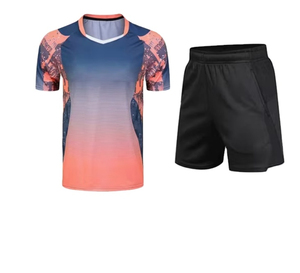 Nouveaux arrivages : uniformes de tennis pour hommes, manches courtes, impression numérique, séchage rapide, respirants, design personnalisé, logo sur le devant. - Product Image 1
