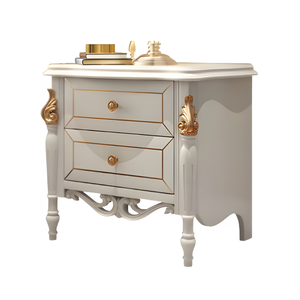 Antique <b>White</b> Classic Royal Style <b>Bedside</b> <b>Tables</b> <b>Wooden</b> Nighstand <b>Table</b> Lamps for Bedroom Furniture Sets - Product Image 1
