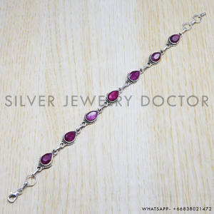 Handmade <b>Ruby</b> Gemstone <b>Bracelet</b> 925 Sterling Silver Genuine Design Fine Jewelry Bulk Wholesale Silver Jewelry Gift Wholesale - Product Image 3