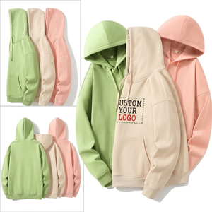 Sweat-shirt en molleton doublé brodé vert clair pour homme, col rond, pull uni à manches longues, décontracté, chaud, doux, en coton, OEM - Product Image 3