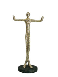 Porte-bougie moderne en aluminium doré - Support de bougie abstrait en forme de statue humaine pour centre de table minimaliste - Product Image 3