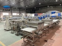 Machine d'emballage automatique horizontale de type coussin pour barres chocolatées, sandwichs, gaufres, biscuits, snacks et produits de boulangerie
