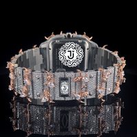 Montre Moissanite Or Rose Iced Out OEM en Gros pour Mariages, Boîtes de Nuit et Occasions Spéciales – Disponible au Prix d'Usine