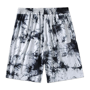 Shorts tie-dye pour homme, vêtements d'été pour activités de plein air et de gym, avec poches, style décontracté, 100% coton. - Product Image 2