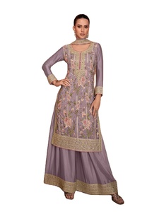 ชุดชาราร่า เลเฮนกา 3 ชิ้น พรีเมียม ปักลายดอกไม้ ซัลวาร์ คามีซ ทรงเข้ารูปสำหรับฤดูหนาว เหมาะสำหรับงานปาร์ตี้ งานเทศกาล งานแต่งงาน สไตล์ทันสมัย แบบดั้งเดิม - Product Image 5