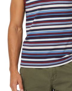 <b>Maroon</b> Blue Striped Men Cotton Tank <b>Top</b> Sleeveless Vest Casual Summer Gym Fitness Shirt Breathable Loose Fit Streetwear Tank <b>Top</b> - Product Image 6