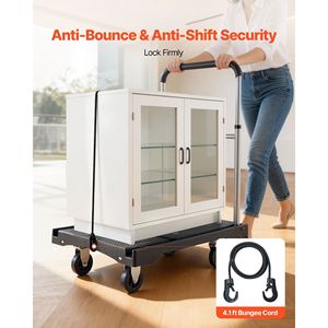 Carrello Pieghevole con Capacità di 150 kg, Piattaforma di Trasporto Pieghevole con Ruote Girevoli, Carrello Manuale per Trasporto - Product Image 6