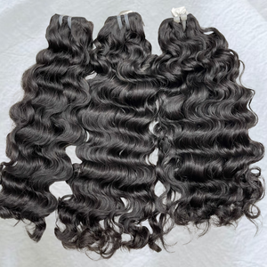Extensiones de Cabello Humano Virgen Indio Sin Procesar, Ondulado Profundo Natural, Remy, Doble Trama a Máquina, Paquetes de 16 Pulgadas - Product Image 3