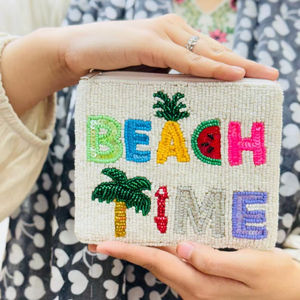 Porte-monnaie perlé coloré fait main pour enfants, portefeuille en tissu personnalisé avec fermeture éclair, pochette à monnaie, vente en gros, pochette perlée pour adolescents - Product Image 1