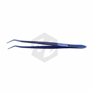Pinzas Quirúrgicas Meriam Azul Marino Curvas con Puntas Dentadas para Algodón y Aplicación de Apósitos, Pinzas de Tejido Quirúrgico Premium de Grado Médico - Product Image 6