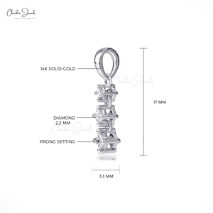 Productos Destacados: Auténtico Colgante de Diamante Blanco Corte Princesa Cuadrado de 0.125 Quilates en Oro Blanco Sólido de 14k, Regalo de Boda - Product Image 2