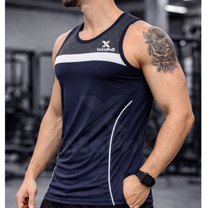 เสื้อกล้ามออกกำลังกายผู้ชายผ้าฝ้ายถักเนื้อนุ่มระบายอากาศได้ดี แบรนด์ส่วนตัว ขายส่ง ขายดีที่สุด - Product Image 4