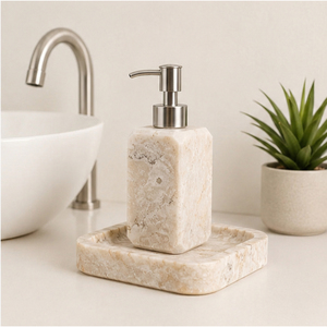 Natural Marble Eco-friendly Soap Dispenser Stainless Steel Pump High Standard Quality Customizable Logo Modern <b>Bathroom</b> Home - Product Image 4