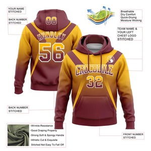 เสื้อฮู้ดทีมฟุตบอลอเมริกันปี 2026 ลายพิมพ์แบบซับลิเมชั่น ผ้าฝ้าย 100% สีตามสั่ง ปรับแต่งชื่อทีม/สโมสรได้ - Product Image 2