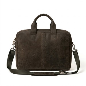 Sac à bandoulière messager unique pour homme en cuir vieilli style rétro avec fermeture éclair pour ordinateur portable - Product Image 1