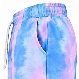 <b>Mens</b> Tie Dye <b>Fleece</b> <b>Shorts</b> Elastic Waist Drawstring Side Pockets Casual Lounge Sweat <b>Shorts</b> Wholesale Custom Summer Wear Factory - Product Image 6