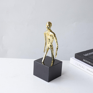 Statue abstraite en alliage d'aluminium, demi-corps, décorations pour hôtel et salon, artisanat d'art métallique - Product Image 3